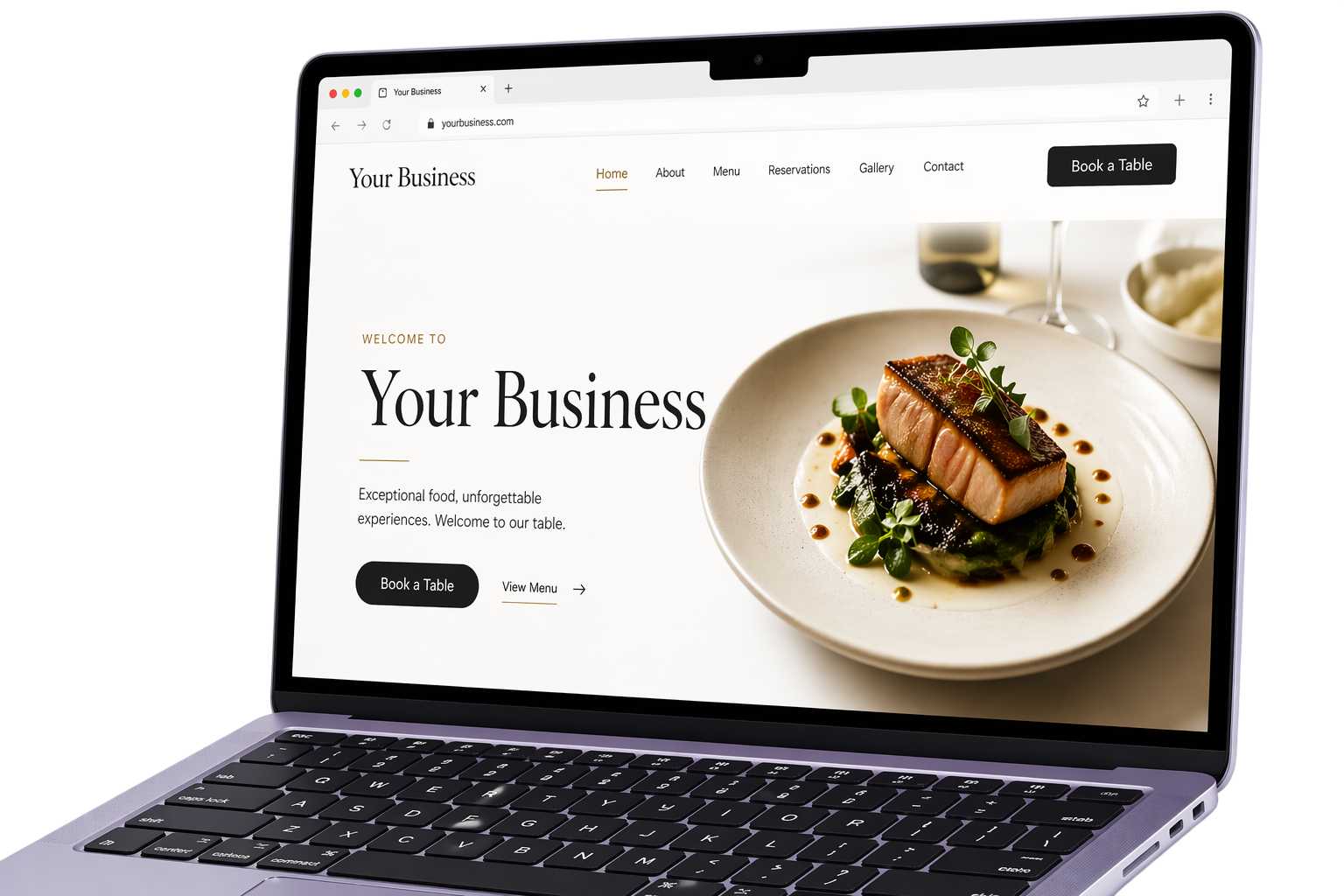 Example restaurant website managed with AtMyApp