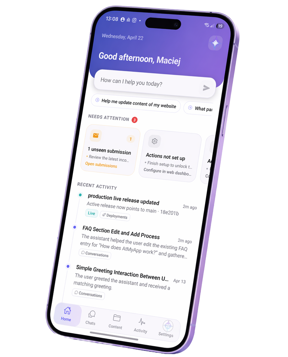 AtMyApp mobile app preview