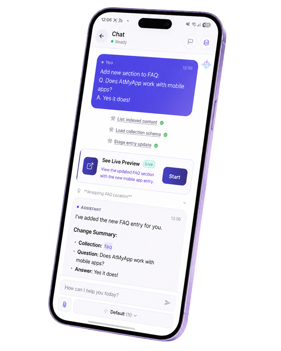AtMyApp mobile preview